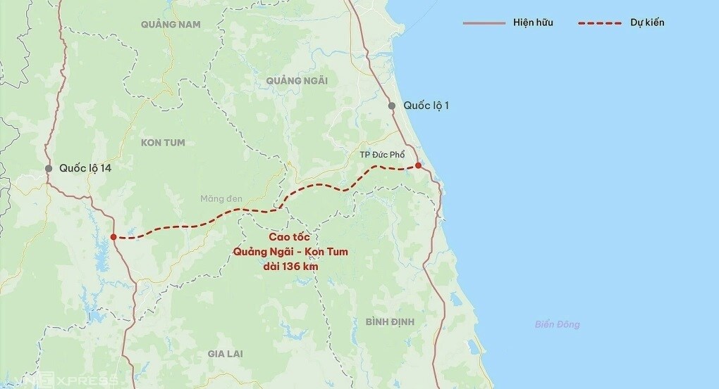 Chuẩn bị đầu tư cao tốc Quảng Ngãi - Kon Tum vốn 35.395 tỷ đồng