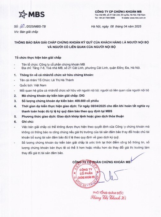 Chủ tịch đầu tiên bị giải chấp tài khoản trong làn sóng bán tháo