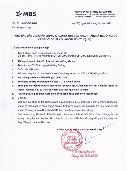 Chủ tịch đầu tiên bị giải chấp tài khoản trong làn sóng bán tháo