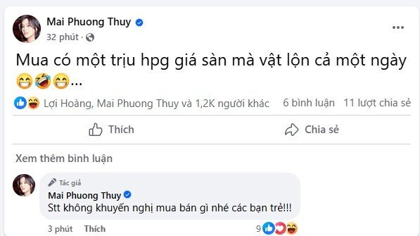 Hoa hậu Mai Phương Thúy: Mua 1 triệu cổ phiếu HPG vật lộn cả ngày
