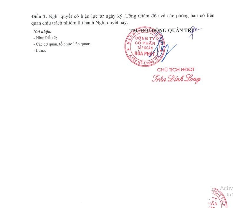 Hòa Phát (HPG) hủy trả cổ tức bằng tiền mặt để "đảm bảo nguồn vốn cho tập đoàn"