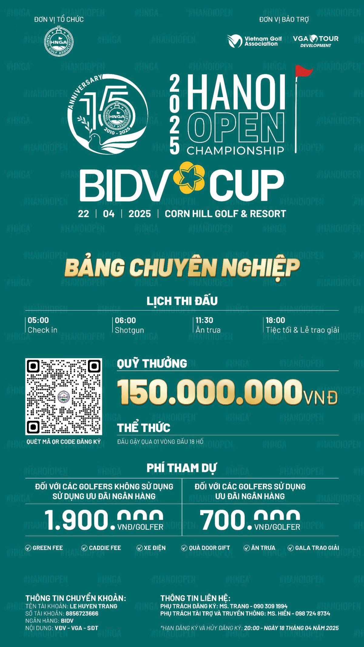 Hơn 600 golfer sẽ tranh tài tại giải Hanoi Open Championship 2025 – BIDV Cup