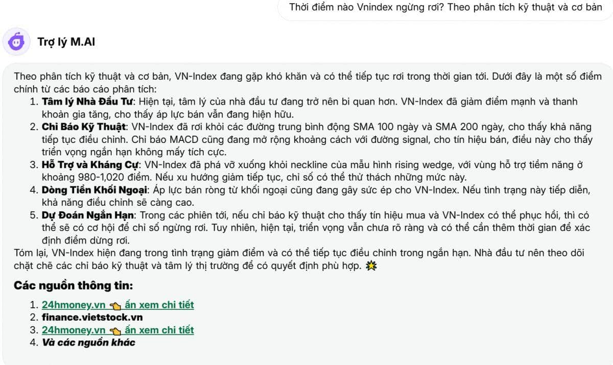 [GÓC HỎI ĐÁP CÙNG M.AI] Khi nào Vn-index ngừng rơi?