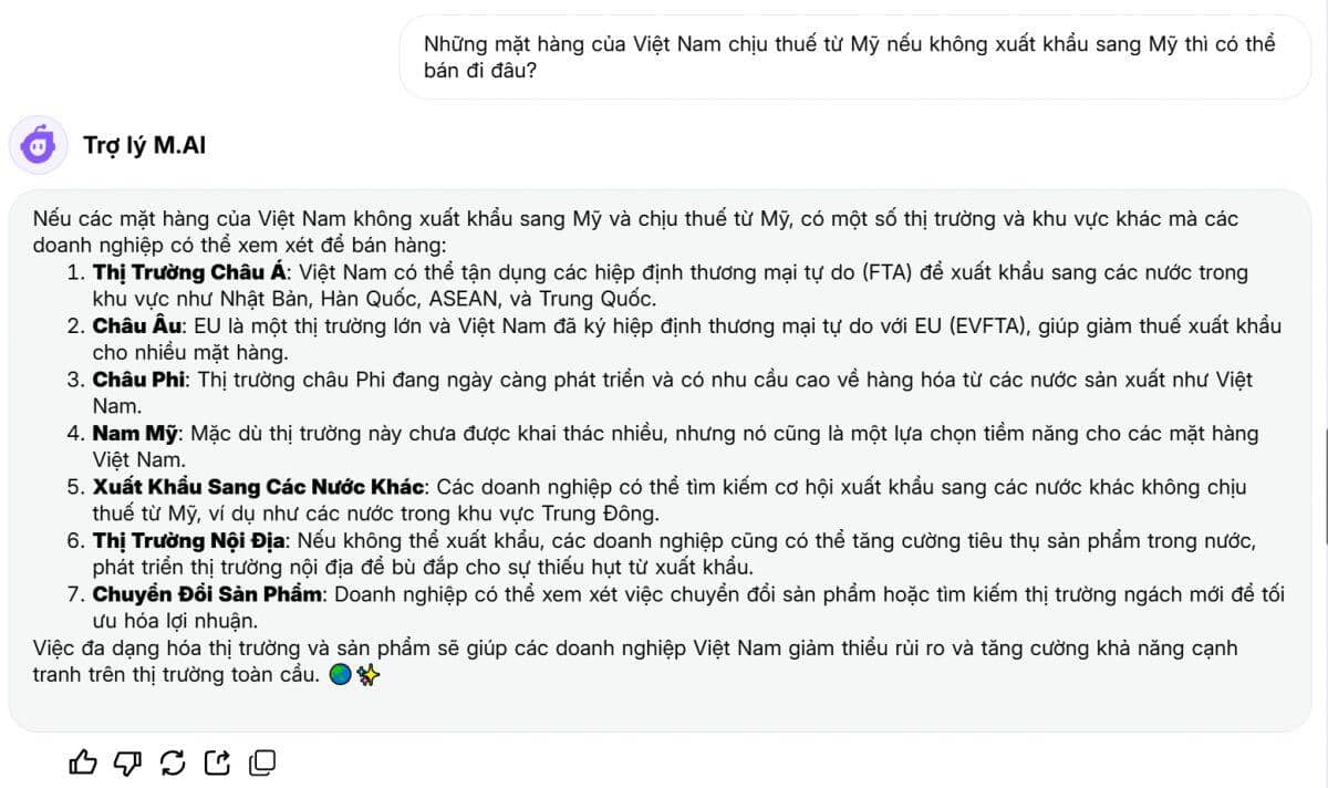 [TƯ VẤN TỪ M.AI] Tìm kiếm thị trường mới cho hàng xuất khẩu khi chịu thuế từ Mỹ