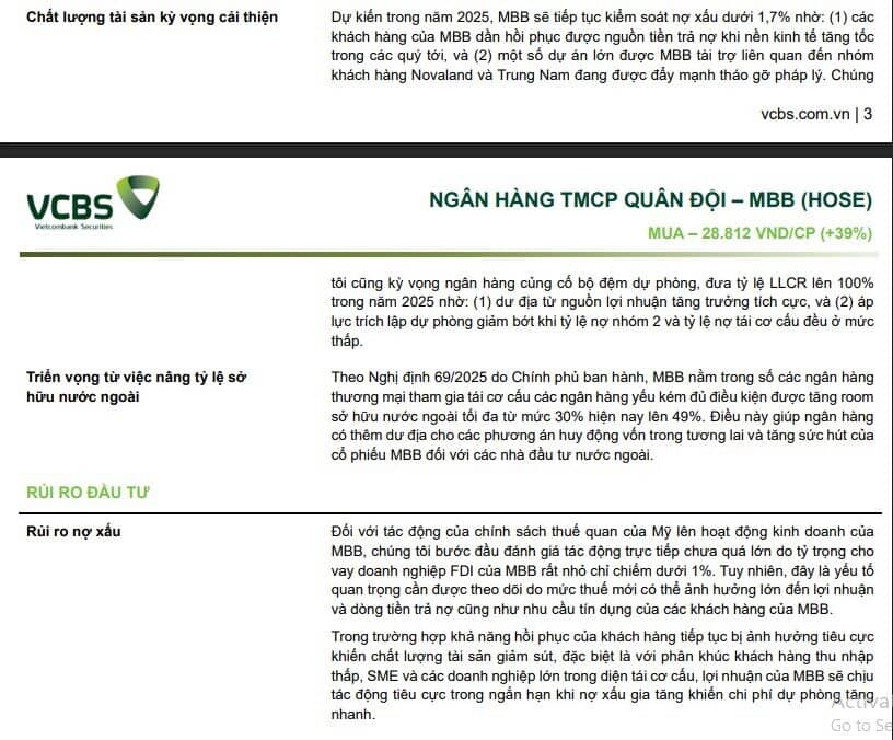 Một mã ngân hàng được khuyến nghị mua, tiềm năng tăng gần 40%