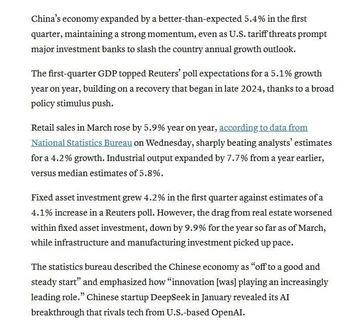 GDP Trung Quốc tăng vượt kỳ vọng