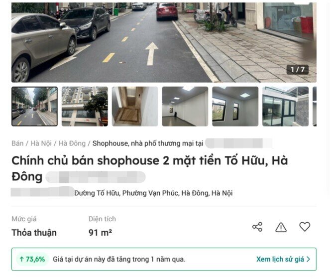 Shophouse tại Hà Nội lại tăng giá chóng mặt
