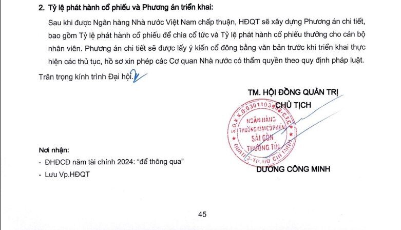 STB bất ngờ bổ sung phương án chia cổ tức và phát hành cổ phiếu thưởng