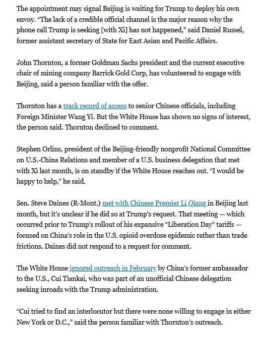 Ông Trump muốn đàm phán trực tiếp với Chủ tịch Trung Quốc