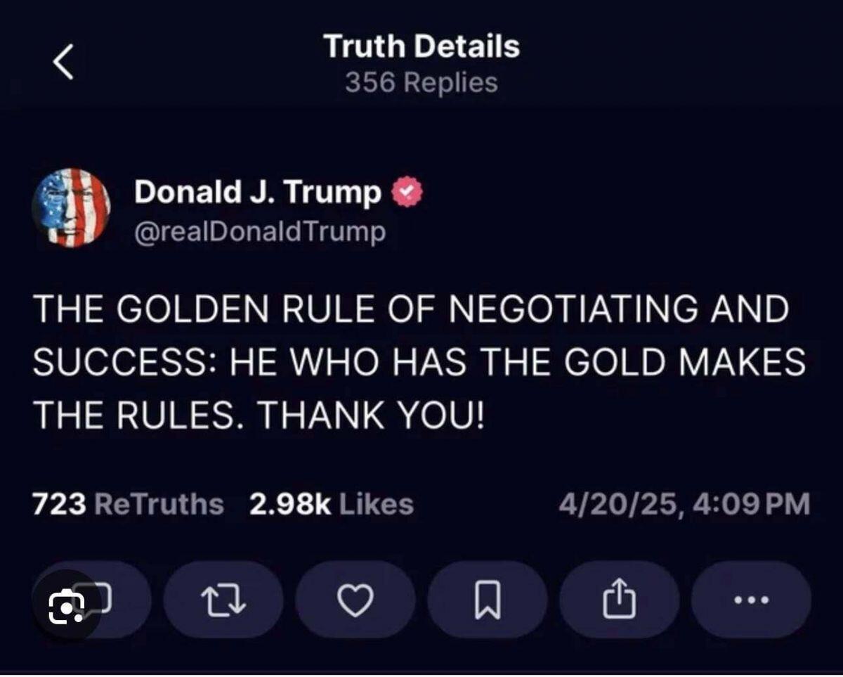 Trump vô tình đẩy giá Vàng lên, qua một câu phát biểu!