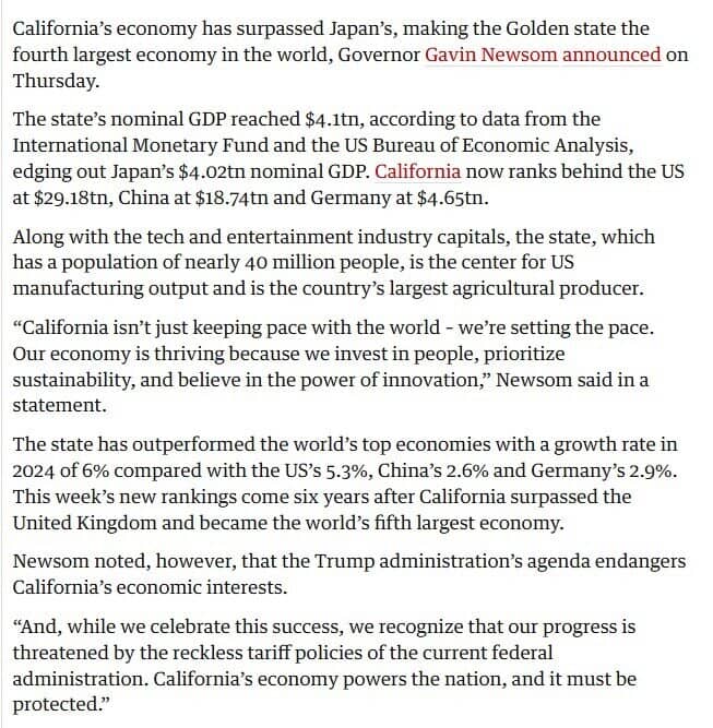 California vượt Nhật Bản, trở thành nền kinh tế lớn thứ tư thế giới