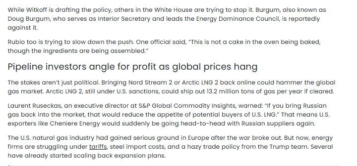 Ông Trump chính thức dỡ bỏ lệnh trừng phạt đối với Nord Stream 2 và các dự án năng lượng Nga