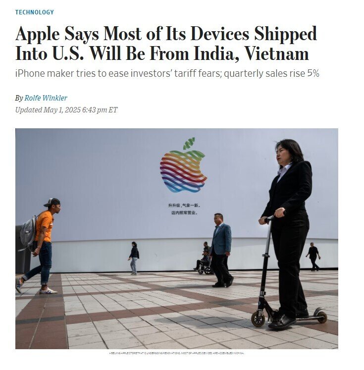 Các sản phẩm Apple bán tại Mỹ sẽ chủ yếu sản xuất tại Ấn Độ và Việt Nam