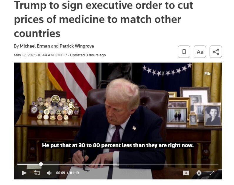 Ông Trump ký sắc lệnh khẩn, giảm giá đến 80% cho một mặt hàng vốn đắt gấp 3 lần châu Âu