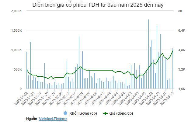 Giá cổ phiếu tăng gần 93% sau 1 tháng, Thư ký HĐQT TDH đăng ký mua 2 triệu cp