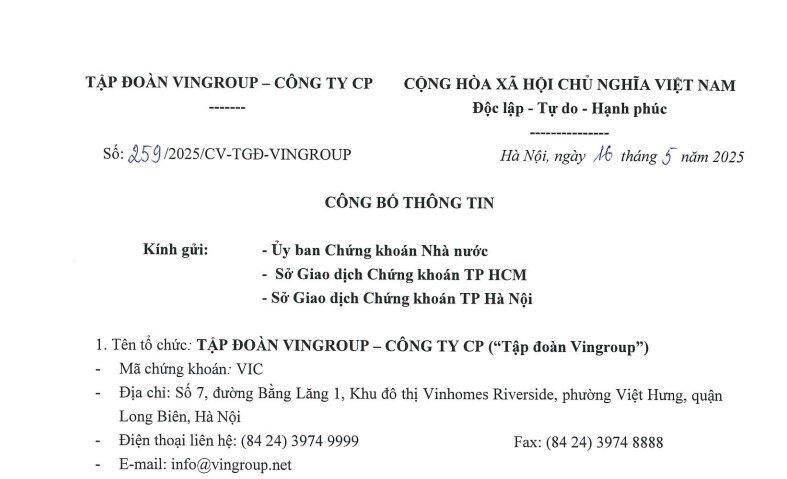 Vingroup nhận chuyển nhượng 79% cổ phần một công ty công nghệ từ Vinhomes