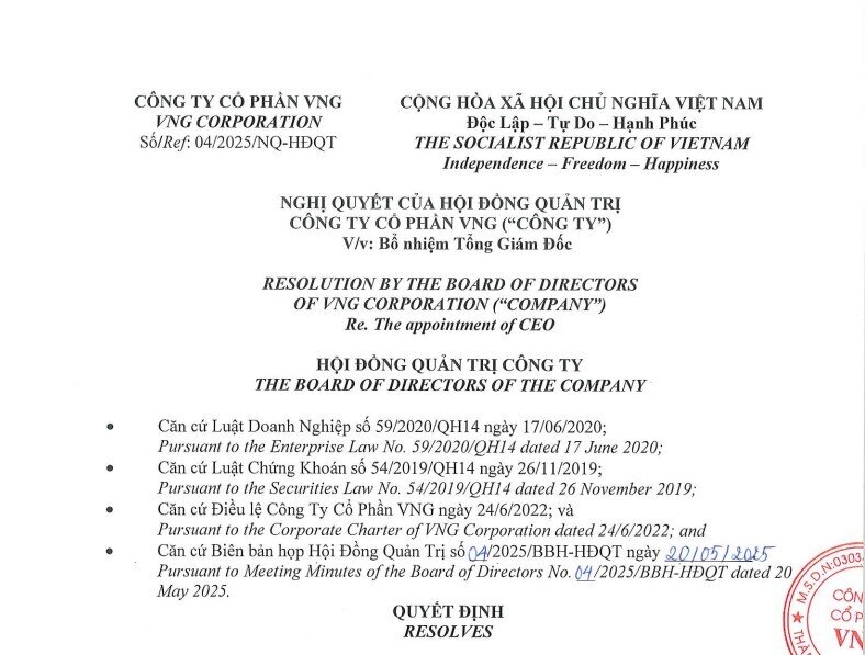 VNG chính thức có CEO mới