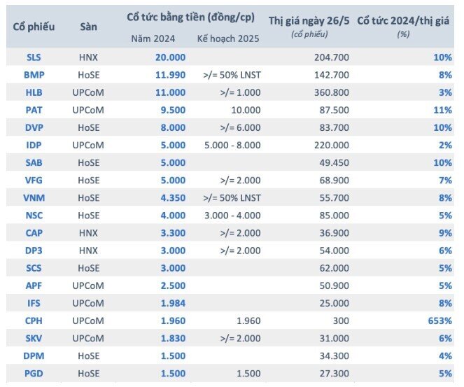 Điểm danh những cổ phiếu có tỷ suất cổ tức vượt xa lãi suất gửi ngân hàng