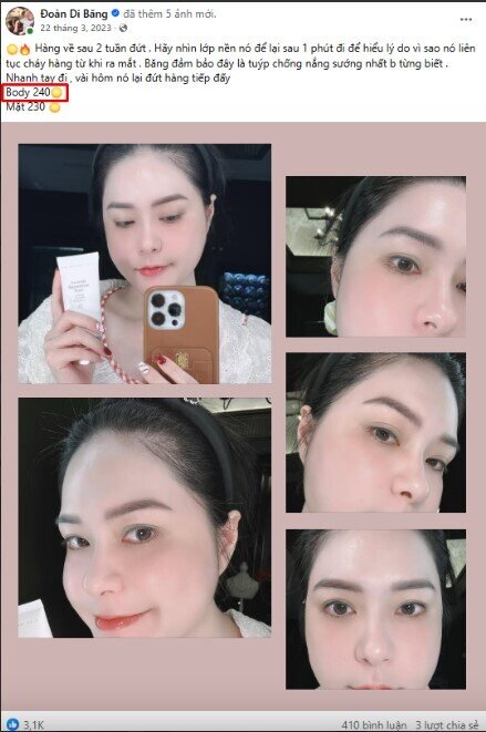 Bất ngờ với số tiền vợ chồng Đoàn Di Băng thu về khi bán 1.652 tuýp kem chống nắng giả