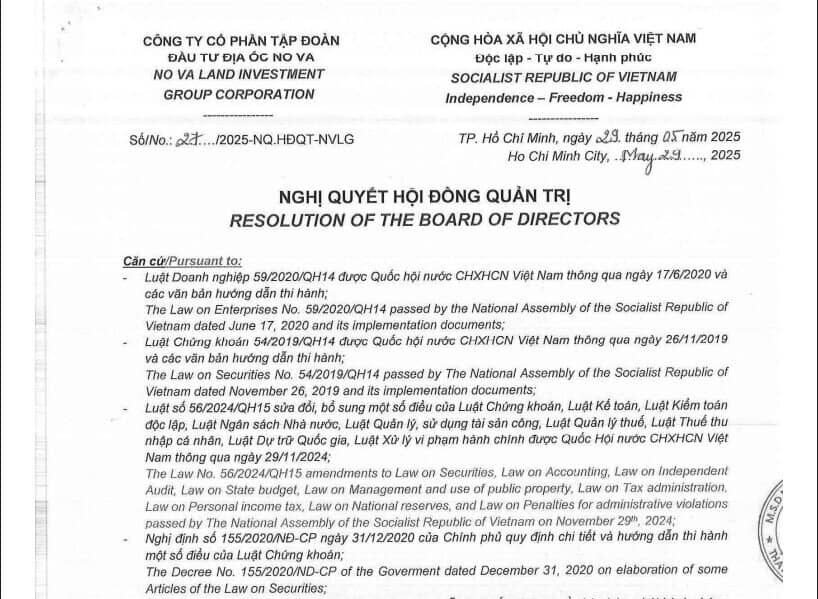 Novaland (NVL) muốn phát hành cổ phiếu 0 đồng thưởng cho nhân viên vì đã 'chịu cực' suốt 2 năm