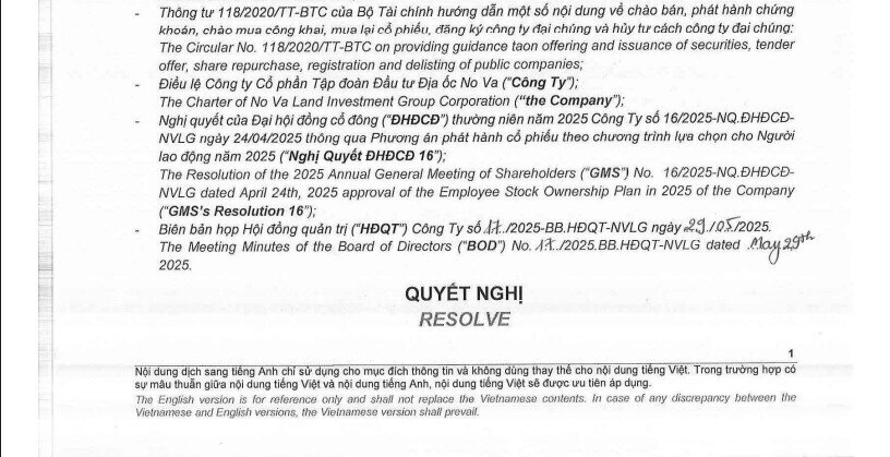 Novaland (NVL) muốn phát hành cổ phiếu 0 đồng thưởng cho nhân viên vì đã 'chịu cực' suốt 2 năm