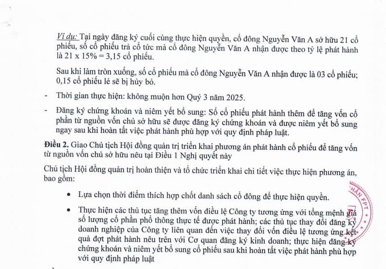 FPT dự kiến phát hành hơn 222 triệu cổ phiếu để tăng vốn