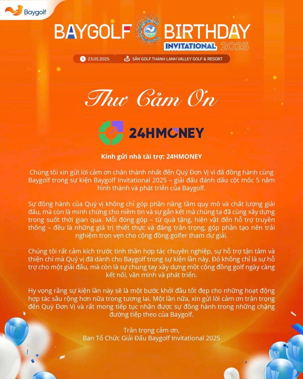 Baygolf Invitational 2025: Hành trình 5 năm trọn vẹn cảm xúc - bứt phá vươn xa