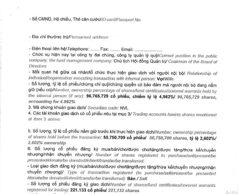 Nhóm cổ đông lớn của Novaland “xả” thành công gần 6,4 triệu cổ phiếu