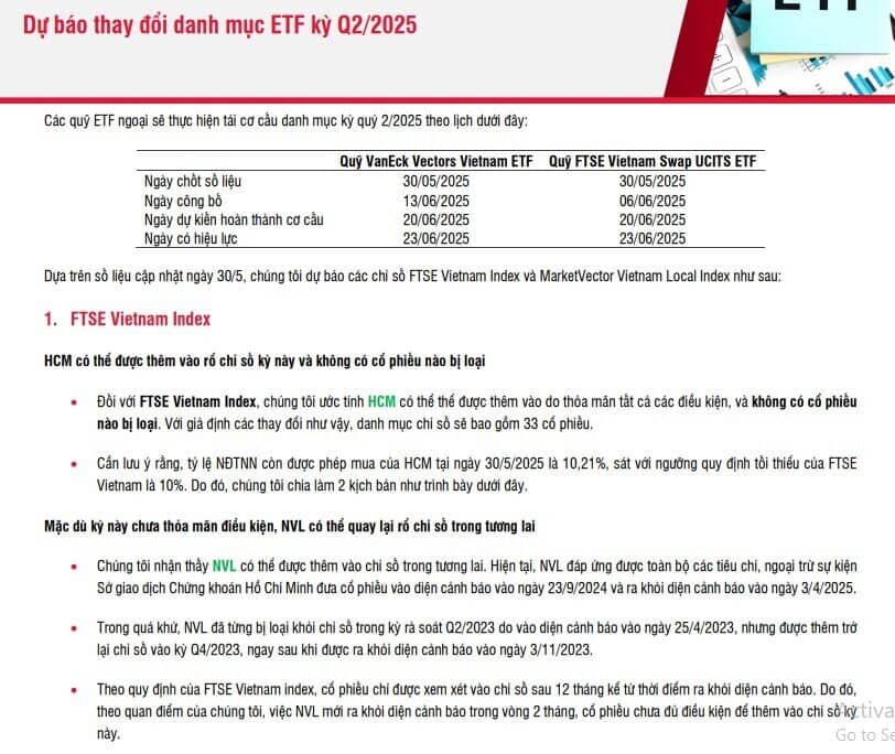 2 quỹ ETF sẽ mua mạnh những cổ phiếu nào trong kỳ cơ cấu sắp diễn ra?