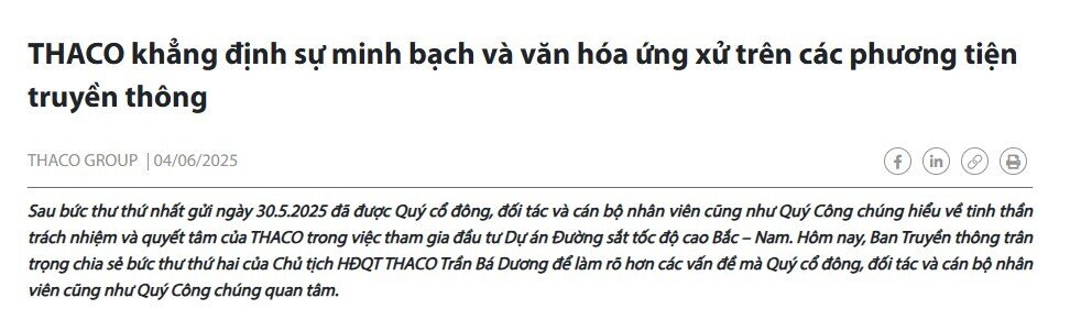 Tỷ phú Trần Bá Dương lên tiếng phủ nhận việc cổ đông nước ngoài cam kết hỗ trợ dự án đường sắt 67 tỷ USD