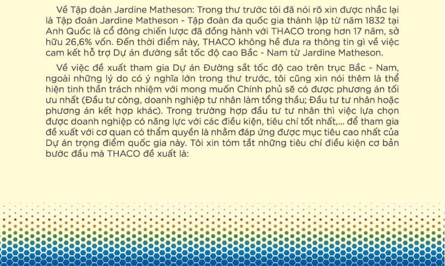 Tỷ phú Trần Bá Dương lên tiếng phủ nhận việc cổ đông nước ngoài cam kết hỗ trợ dự án đường sắt 67 tỷ USD