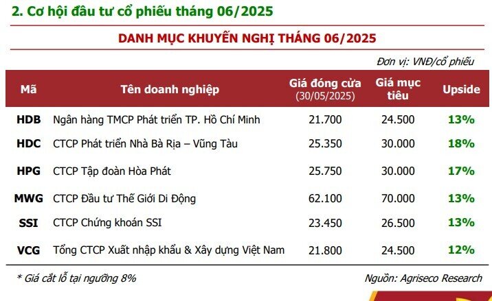 Agriseco gợi ý các cơ hội đầu tư trong tháng 6
