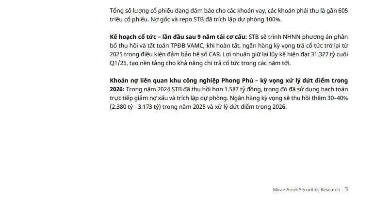 Hoàn tất tái cơ cấu và thu hồi nợ Phong Phú là động lực chính của STB trong 2025-2026
