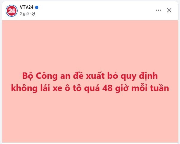 Bộ Công an đề xuất bỏ quy định không lái xe ô tô quá 48 giờ mỗi tuần