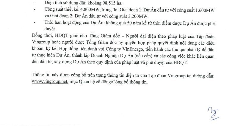 Vingroup liên danh cùng VinEnergo đầu tư dự án nhiệt điện LNG 5,5 tỷ USD tại Hải Phòng