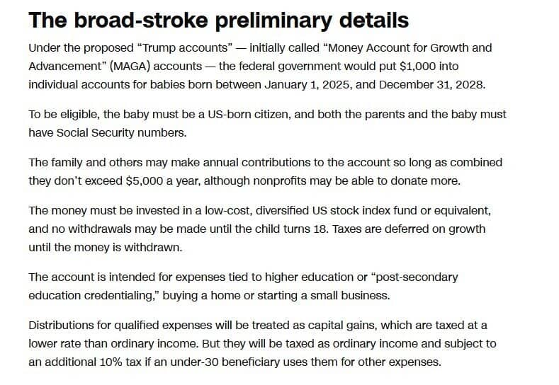 Lần đầu tiên trong lịch sử, mỗi trẻ em Mỹ sẽ có tối thiểu 1.000 USD ‘chơi’ chứng khoán