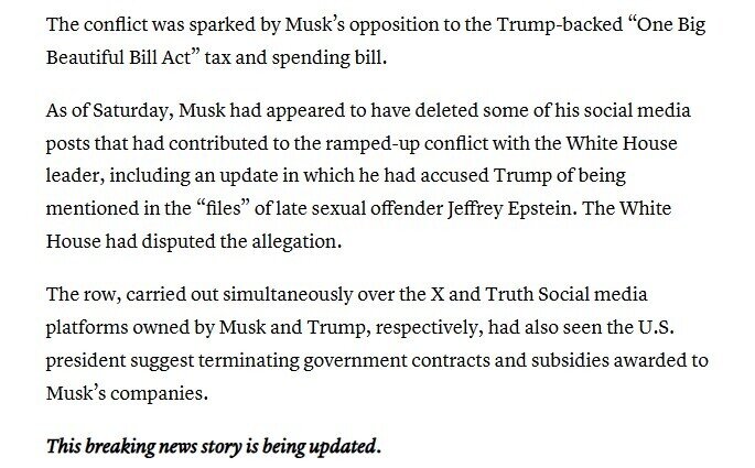 Tỷ phú Elon Musk hối hận vì "đấu khẩu" với Tổng thống Trump