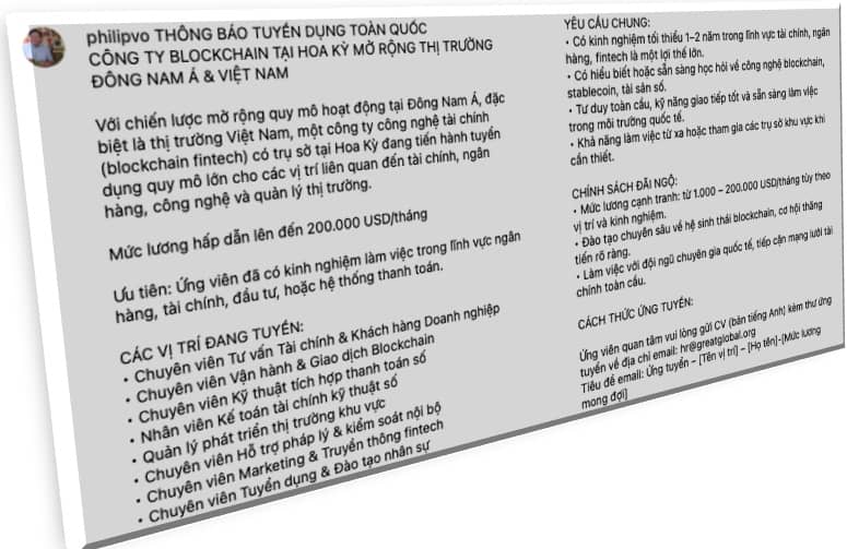 'Tác giả' đề xuất làm đường sắt tốc độ cao 100 tỷ USD gây sốc với bản tin tuyển dụng với mức lương đến 200.000 USD/tháng