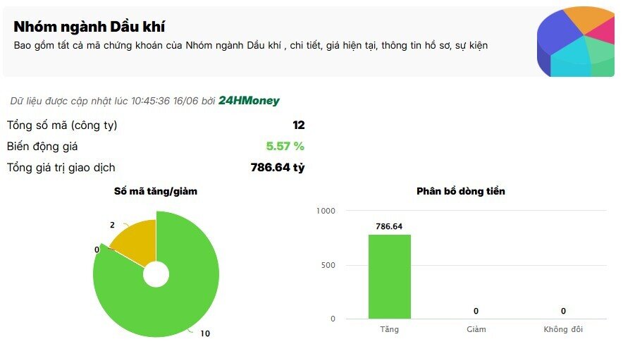 Cổ phiếu dầu khí tăng vọt trong phiên sáng 16/6
