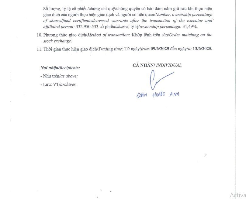 Con gái Bầu Đức đã bán 1 triệu cổ phiếu HAG, thu về hơn 12 tỷ