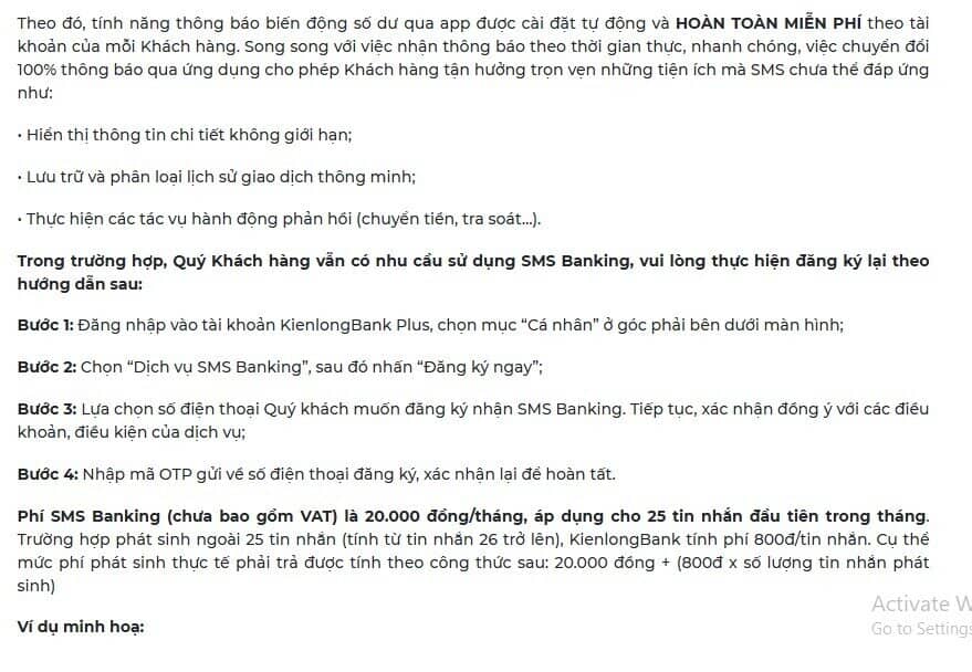 Một ngân hàng thông báo: Chuyển khoản từ 200.000 trở lên mới có SMS biến động số dư