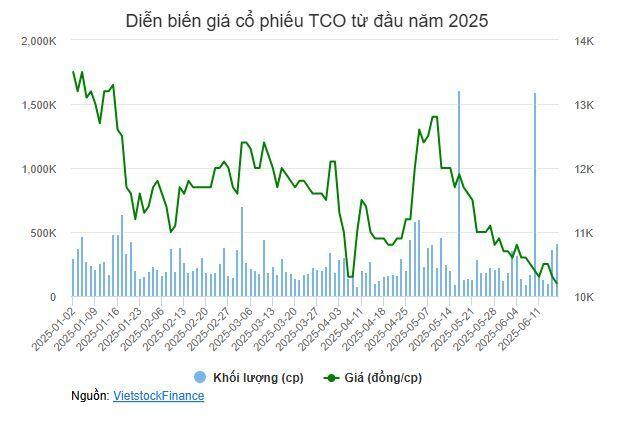 Giá rơi 20% trong 1 tháng, Chủ tịch TCO muốn gom mạnh cổ phiếu