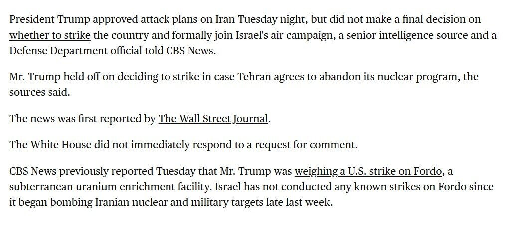 Ông Trump chấp thuận kế hoạch tấn công Iran