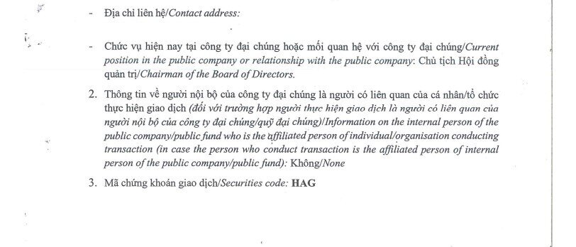 Bầu Đức mua 10 triệu cp HAG