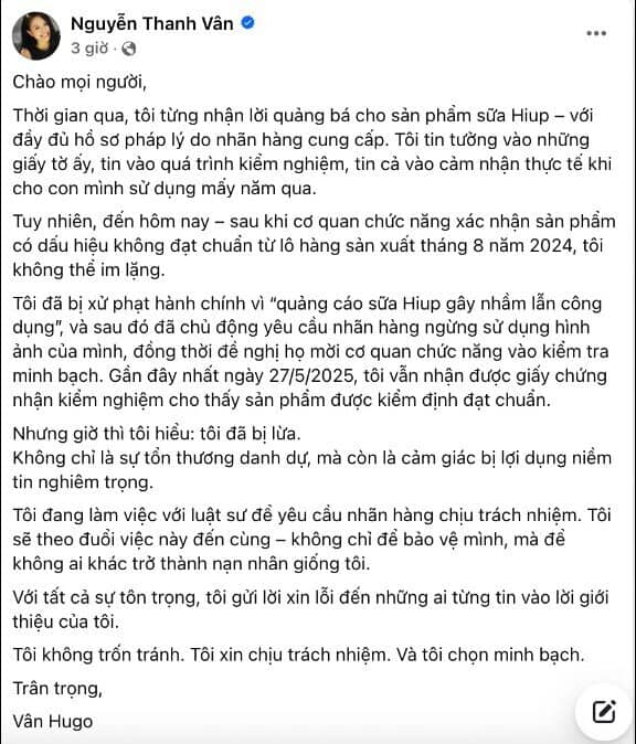 Lãnh đạo công ty sản xuất sữa giả HIUP bị khởi tố, BTV Quang Minh và Vân Hugo đồng thanh: Tôi bị lừa!