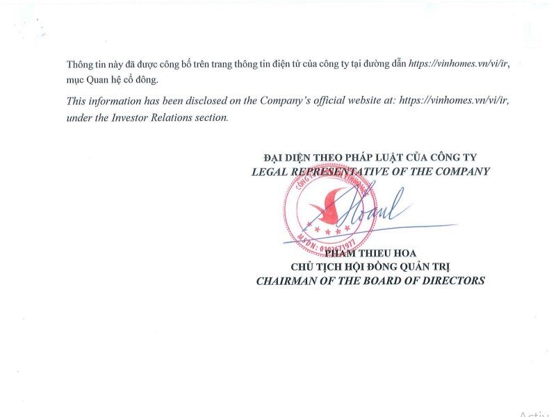 Vinhomes bổ nhiệm Giám đốc Tài chính