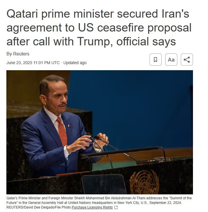 Quan chức Tehran lên tiếng về thông tin ngừng bắn Iran-Israel