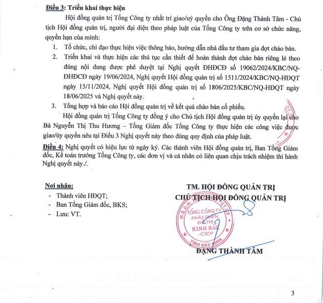 Kinh Bắc ‘ế’ 147,1 triệu cổ phiếu trong đợt chào bán riêng lẻ