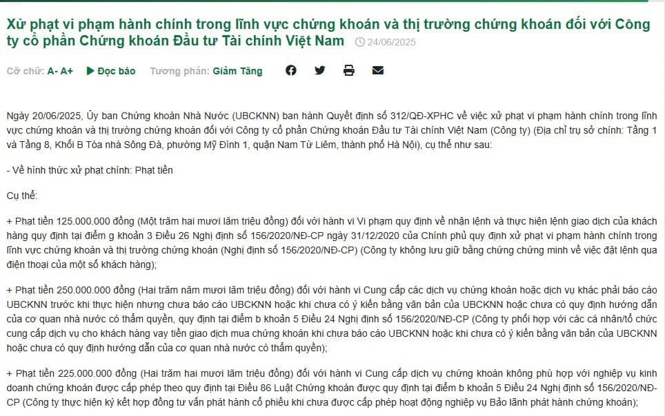 Một CTCK bị đình chỉ hoạt động môi giới 2 tháng