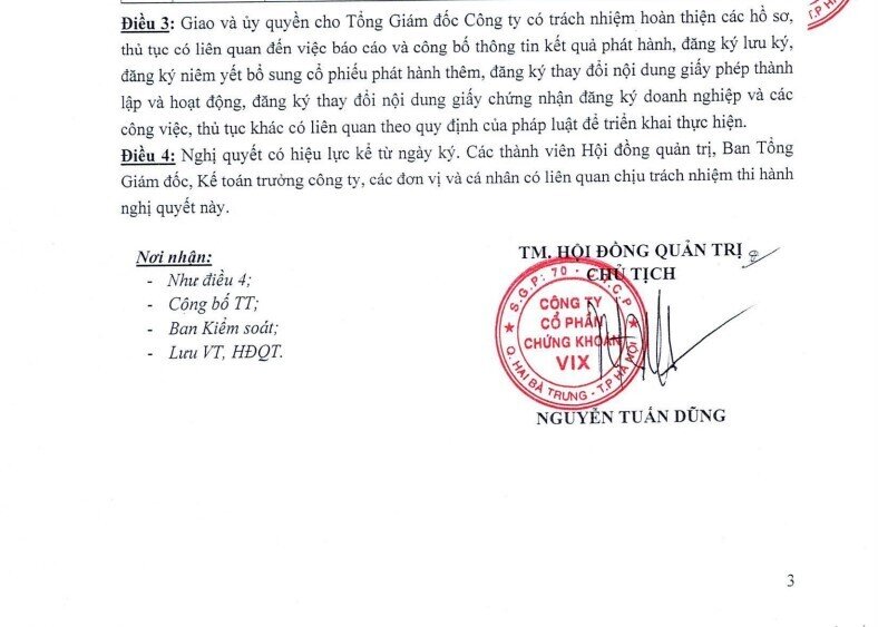Chứng khoán VIX tăng vốn điều lệ vượt 15.300 tỷ đồng sau đợt trả cổ tức